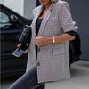 Spring and Autumn Plaid Casual Single-breasted Lapel Suit Jacket Jacket Women