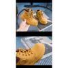 Retro Autumn and Winter New Children's Short Boots Korean Casual Cowhide Boys Small Yellow Shoes Medium Tube Girls Single Boots