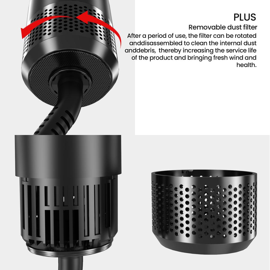 Nuevo peine de aire caliente de segunda generación de 1200 W, multifuncional, 5 en 1, minipeine compacto para peinar, peine para secar el cabello con iones negativos