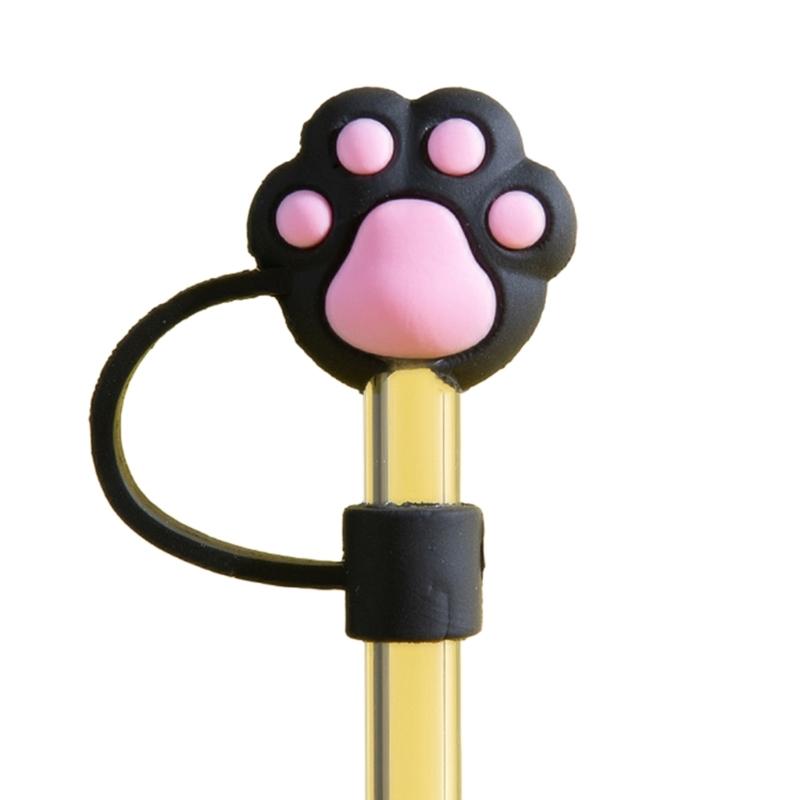 Set of 6 Silicone Drink Caps Dustproof Cartoon Straw Cover Straw Plug Simple Silicone Straw Tip Cover for Straw Use