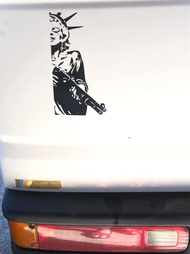 Vomiting Banksy Red + Black STICKER JAPAN Each Length 5.9 Inches (15 Cm) Width