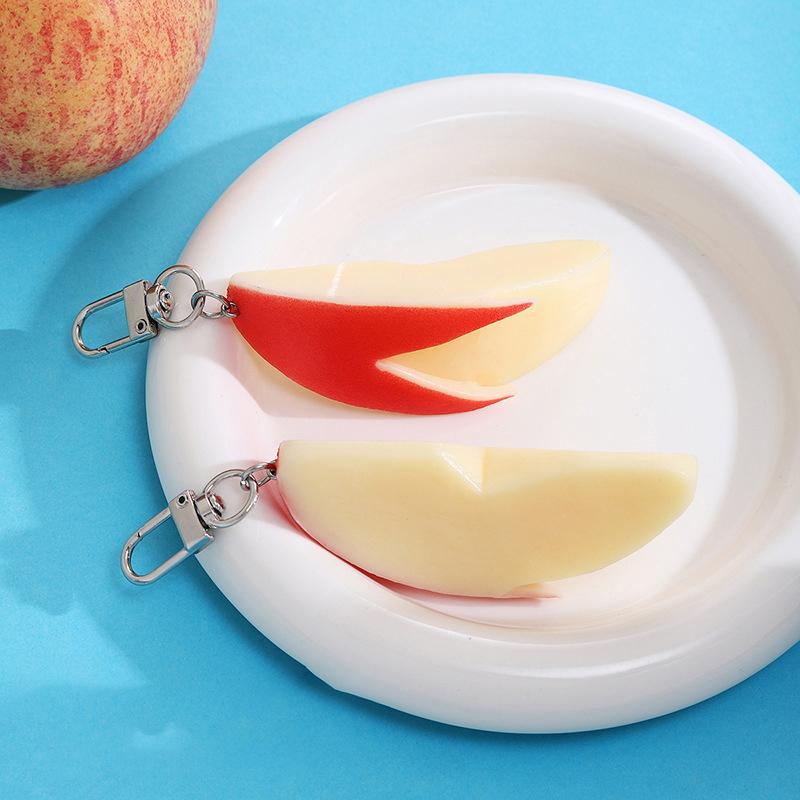 Creative Bunny Apple Keychain Apple Slice Fun Key Ring Pendant School Bag Pendant Keychain Accessory Gift