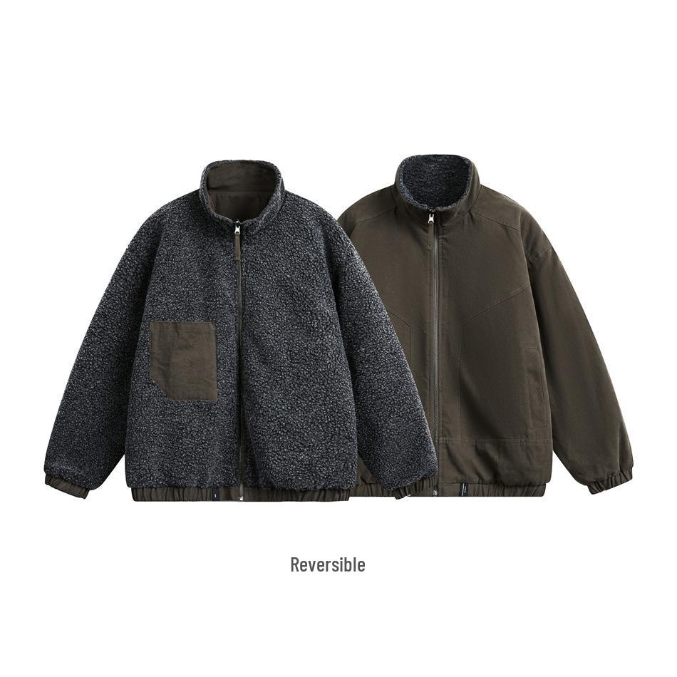 

DEVILRAY Men s Reversible Harrington Jacket - Lambswool Winter Coat, Style MY09234 L