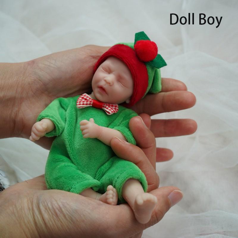 15cm Mini Palm Simulation Doll Maddie Dress Up Playmate Toy Doll Kid Birthday Gift 6 Inch Solid Silicone Full Body Reborn Baby Doll for Girl and Boy