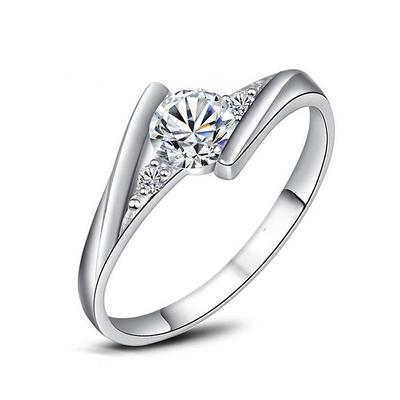 Sanjie Silver-Plated Yuanding Sansheng Women's Wedding Ring - Korean Fashion Jewelry for Couples