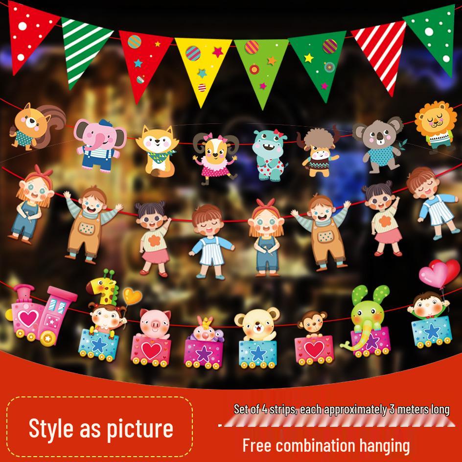 Kreative Back-to-School Cartoon Banner Dekoration für Klassenzimmer und Kindergärten