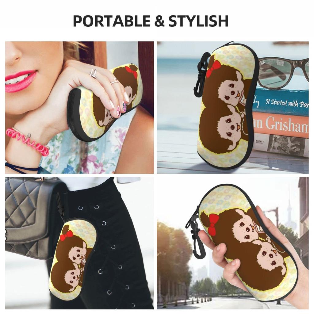 Monchhichi Eyeglass Sunglasses Eyeglass Case for Men and Simple and Stylish Eyeglass Storage Case [JMI] Case, Case, Lightweight, Hard, Compact, Women,