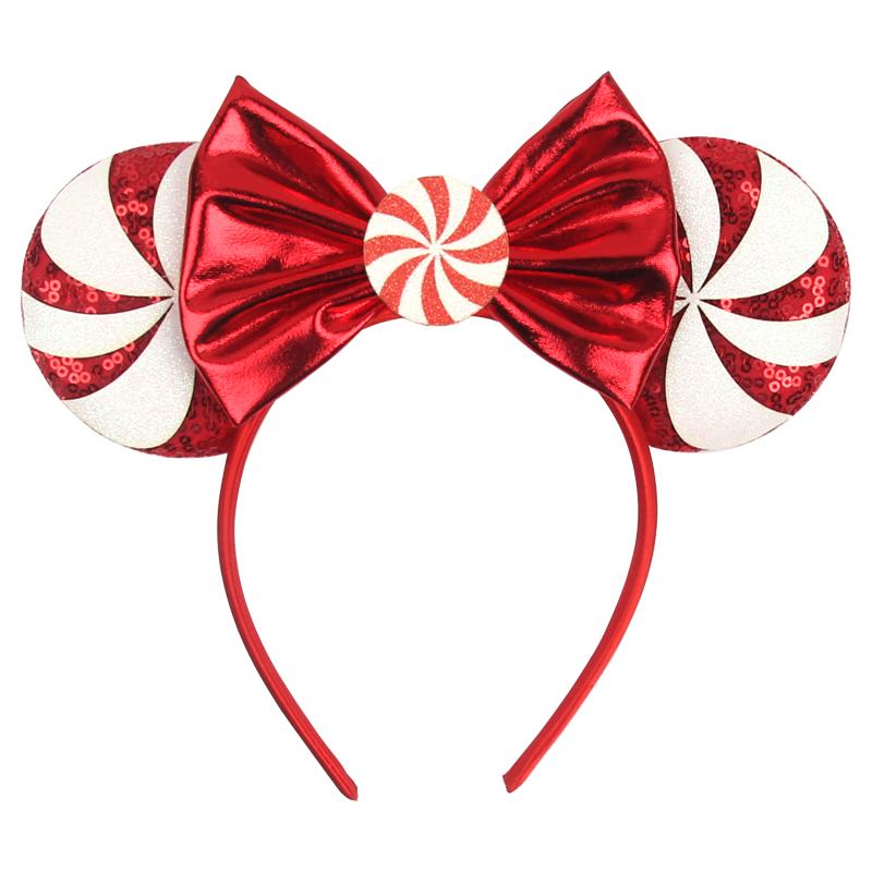 Neues Weihnachts-Mausohren-Stirnband für Mädchen Einheitsgröße Pailletten Schleife Haarband Festival Party DIY Haarschmuck Boutique
