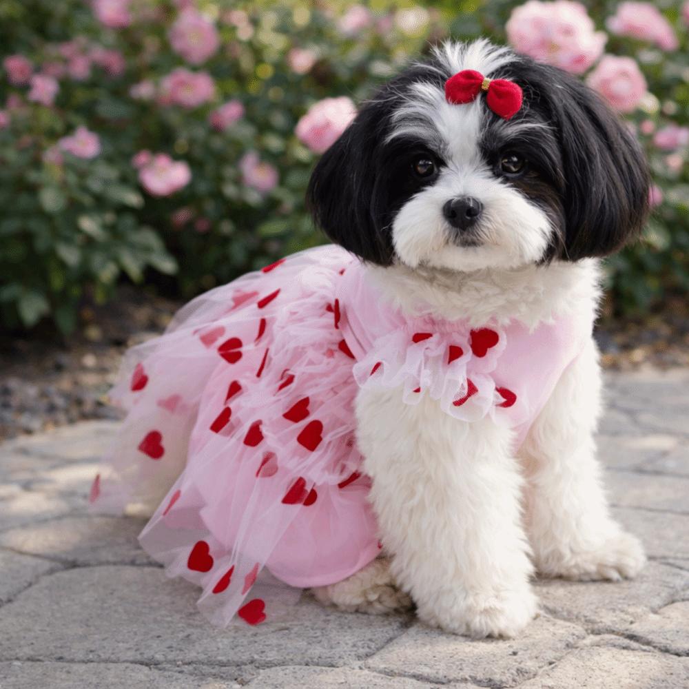 Ruffle Trim Dog Tulle Skirt Thin Breathable Puppy Wedding Dress Dog Summer Vest  Casual Fashion