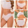 FINETOO 4PCS Sexy Lace Cotton Panties for Women Flroal Lace Seamless Briefs High Rise Lingerie Female Breathable Soft Underwear