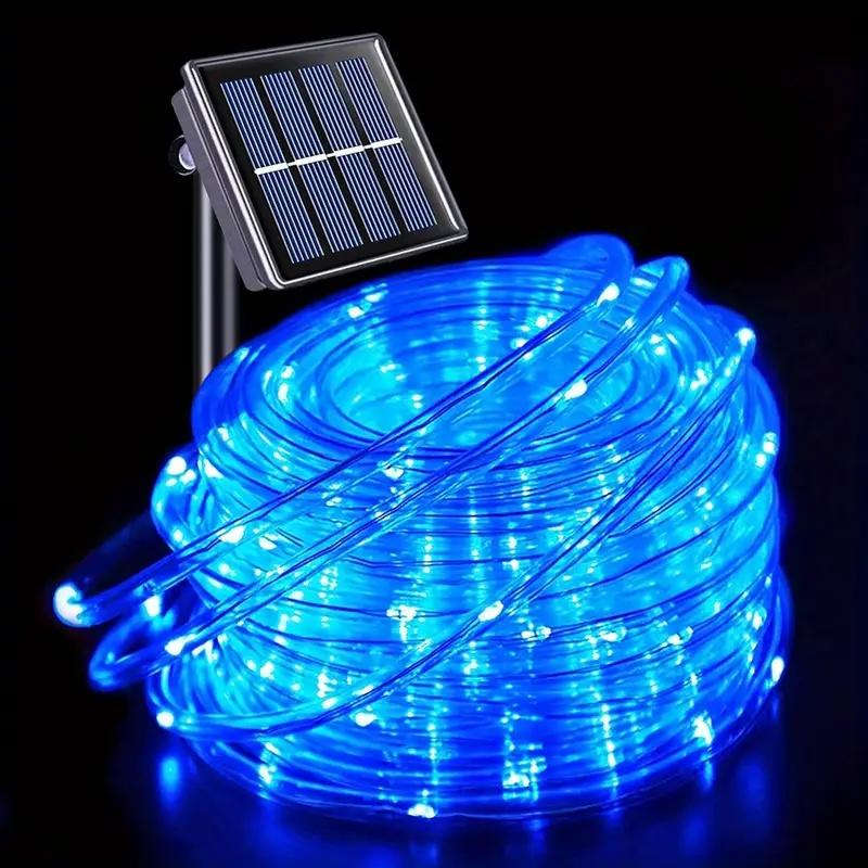 Solar Powered LED String Lights, 50/100/200/300 LEDs Christmas Fairy Rope Lights Tube Lights 8 Modes for Patio Garden Decor
