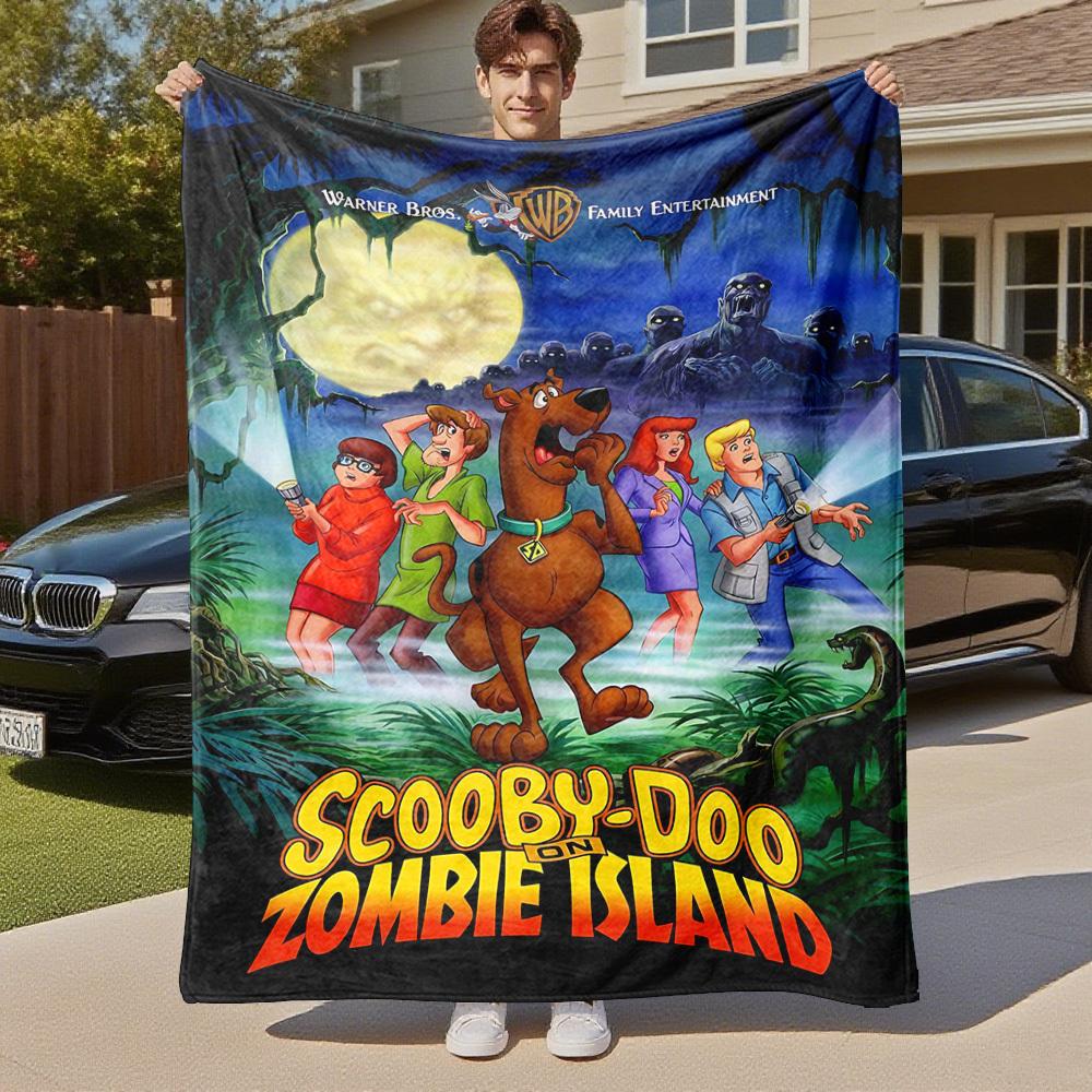 1PC Scooby-Doo, Zombie Island Outdoor Flannel Blanket Soft Plush Decor for Picnics, camping,Bedroom, Playroom, Office1138A