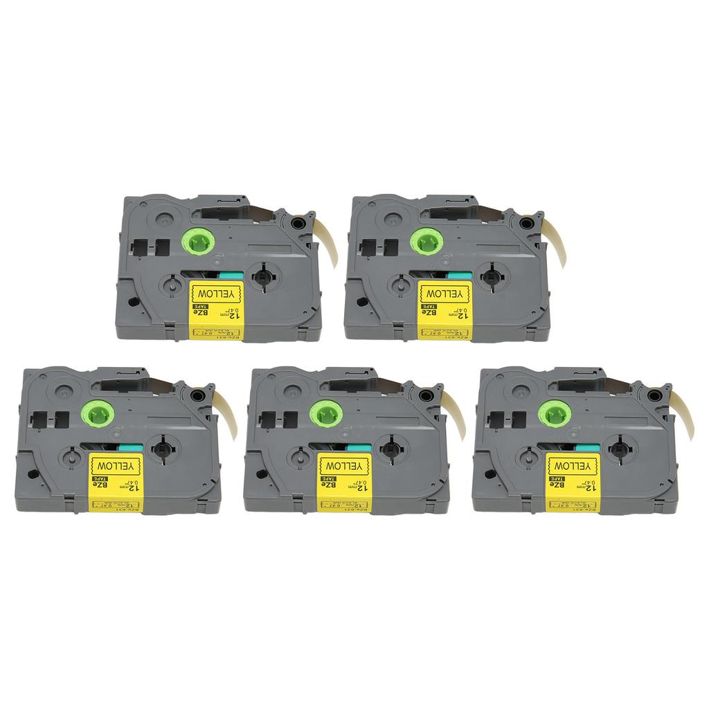 5pcs Label Maker Tape Black On Yellow 2mm TZE231 Strong Adhesive Laminated Label Printing Tape