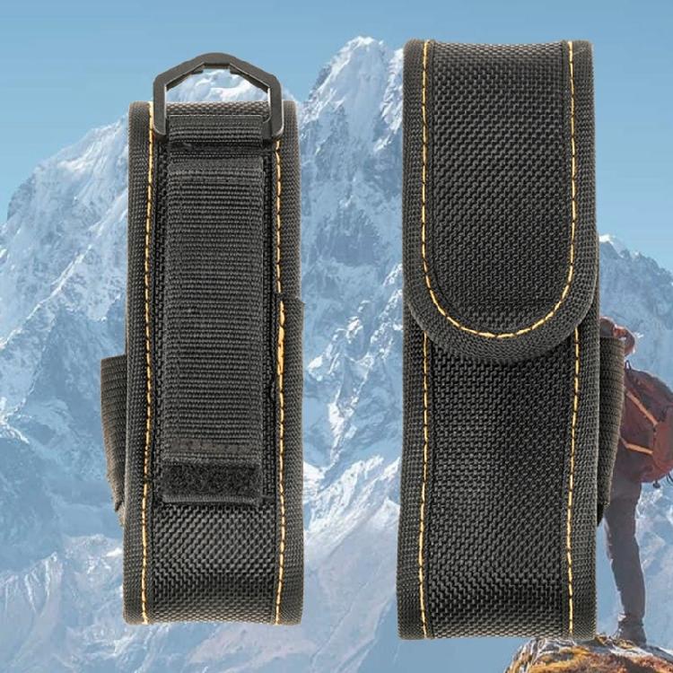 Soporte de linterna seguro montado en la cintura Construcción de nailon resistente a la intemperie Accesorios de viaje para exteriores para el uso de linternas