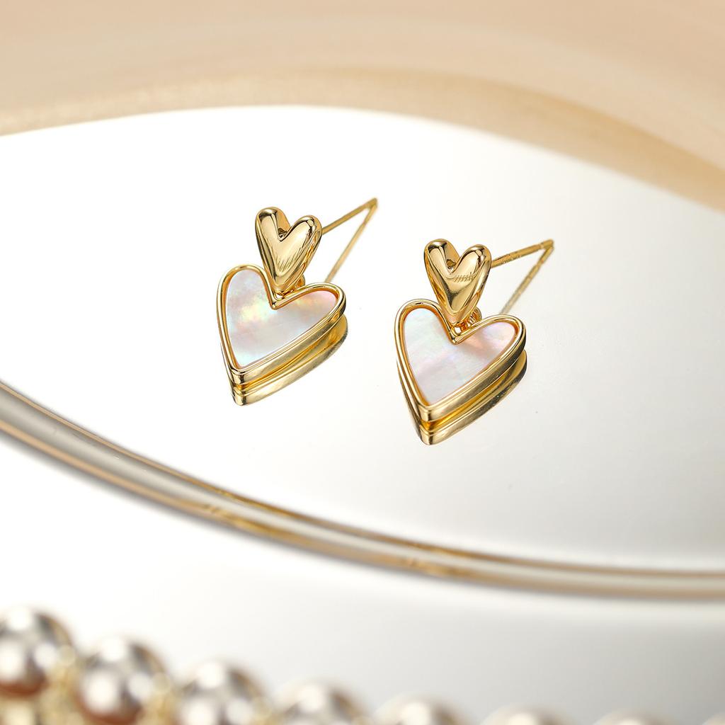 Hochwertiger Luxus Natürliche Muschelohrstecker S925 Silbernadel Ohrringe Leichter Luxus High-End Stil Temperament Ohrringe Frauen