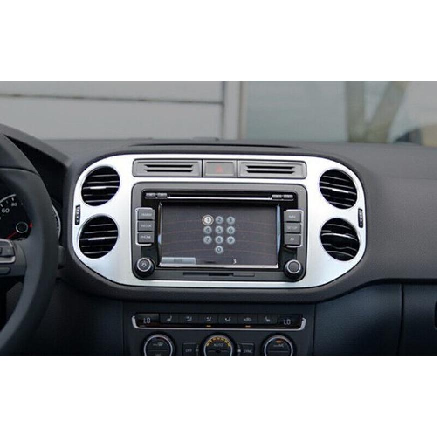 For Volkswagen Tiguan 2010-2016 Middle Console Navigation Panel Trim Silver ABS