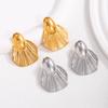 DIGADAGU Stainless Steel Fishtail Stud Earrings New Elegant Trend Earrings Women Daily Zircon Accessories