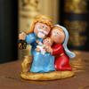 Cartoon Nativity Manger Scene Resins Miniature Figurines Christmas Tabletop Decors Ornament For Home Church Celebration