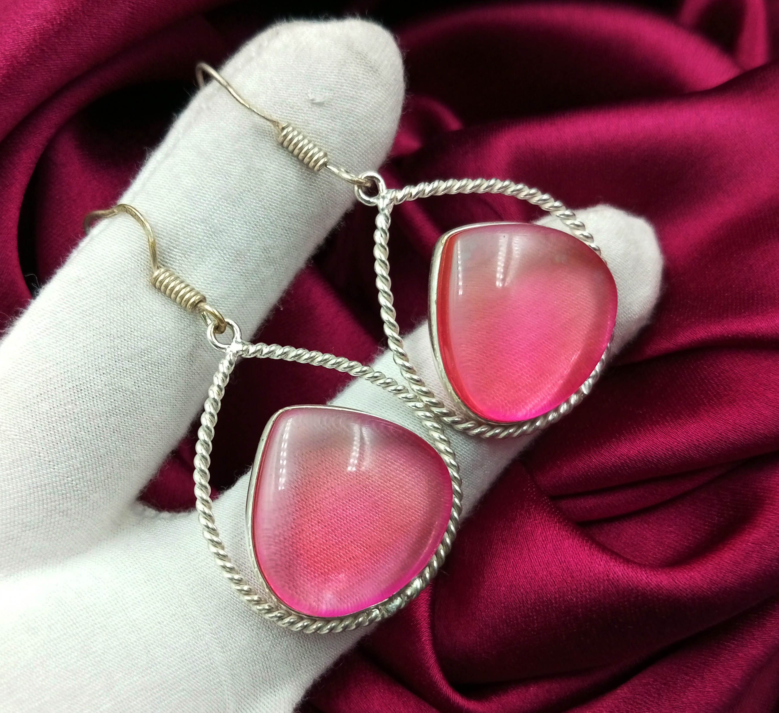 

Женские серьги-крючки из розового кварца 925 пробы с серебряным покрытием EEJ-E59