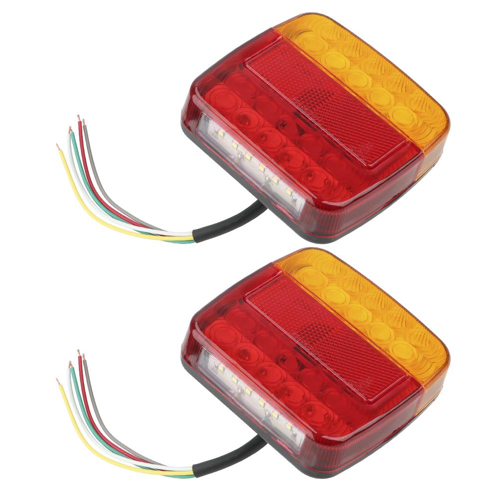 

26 LEDs Tail Light Rear Reverse Brake Stop Lamp Number Plate Light 1 Pair Turn Signal Indicator Trailer Truck Caravan Taillight