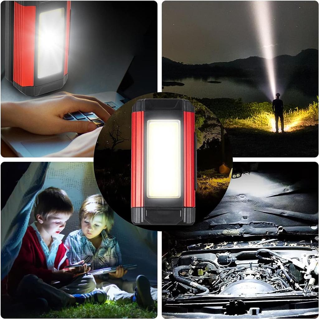 Lampada da Lavoro LED Lampada da Officina Dimmerabile Batteria Ricaricabile COB Lampada da Lavoro Magnetica Torcia da Officina Luce per Ispezione per Auto Campeggio Pesca Emergenza