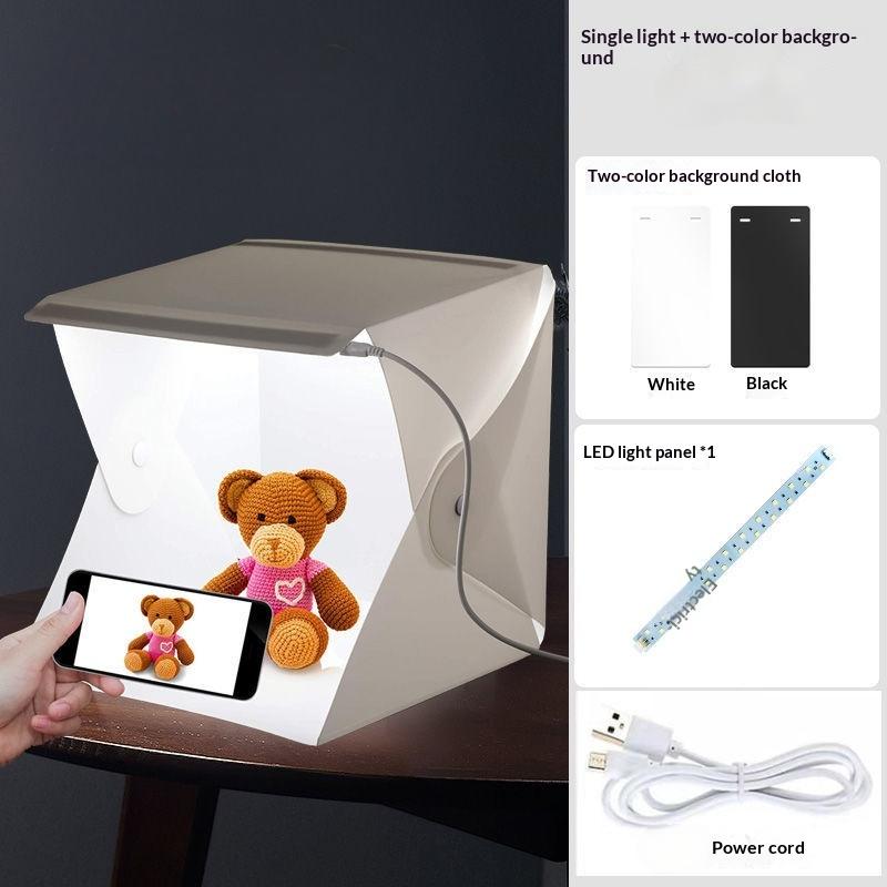 Portable Led Photo Studio Light Box Foldable Photography Led Photo Studio Tent Usb Mini Light Box With 2/4/6 Color Backdrop A1 2Colors