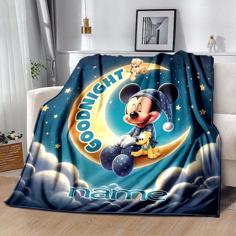 Customiz Name Personality Mickey Blanket Soft &Warm Sofa Office Bed Travel Lunch Break Blanket, Gift Suitable All Seasons
