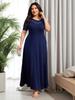 Plus Size Women's Socialite Style Lace Long Dress