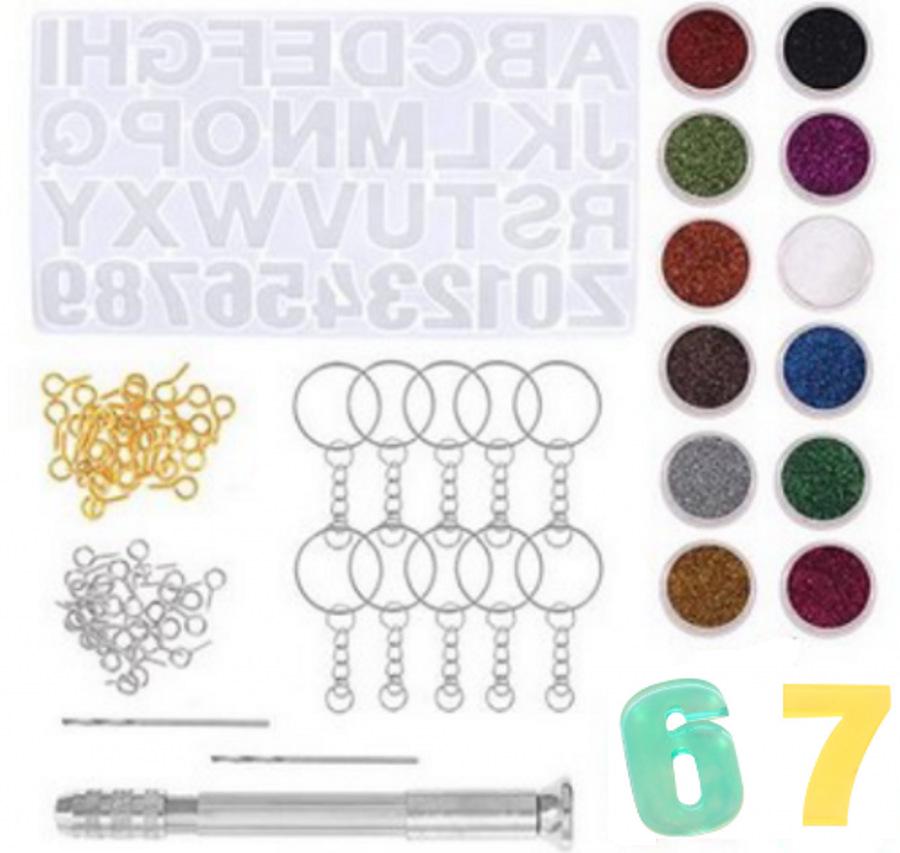 DIY Epoxy Resin Crystal Letter Silicone Set for Key Pendant Crafting