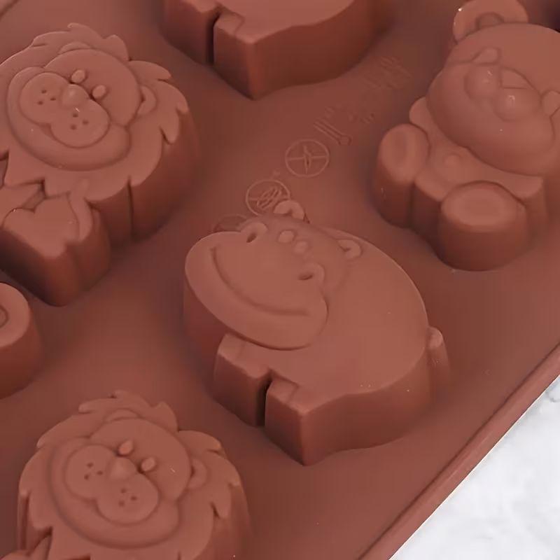 Forma 8 Animal Silicone Premium Non-Stick Mold for Homemade Chocolate, Candies, Jellies or Ice Cubes – Bear, Lion, Hippopotamus
