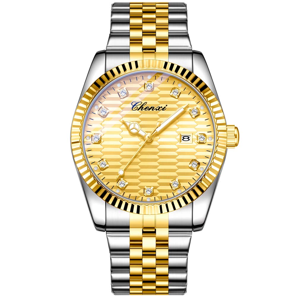 CHENXI Men's Classic Watch Date Display Stylish Men's Wristwatch Steel Bracelet Quartz Watch Male Clock Relojes Para Hombres