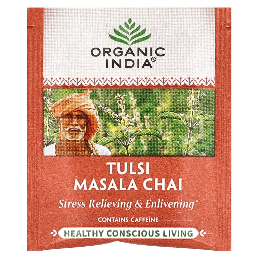 Organic India Tulsi Tea Masala Chai, 18 Tea Bags, 37.8g (1.33oz)