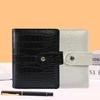 A7 Crocodile  Black Pink Color 6 Ring Binder PU Clip-on Notebook Leather Loose Leaf Notebook Cover Notebooks Journal Stationery