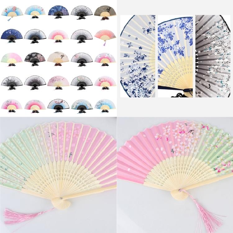 Vintage Folding Fan with Handle Multifunction Teenager Girl Props Gift