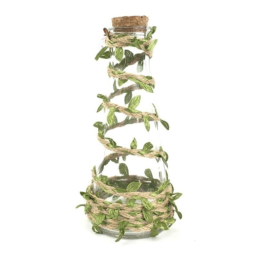 10m Cloth Hemp Rope Artificial Green Leaves Rattan DIY Craft Decorative Ribbon Christmas Ornament