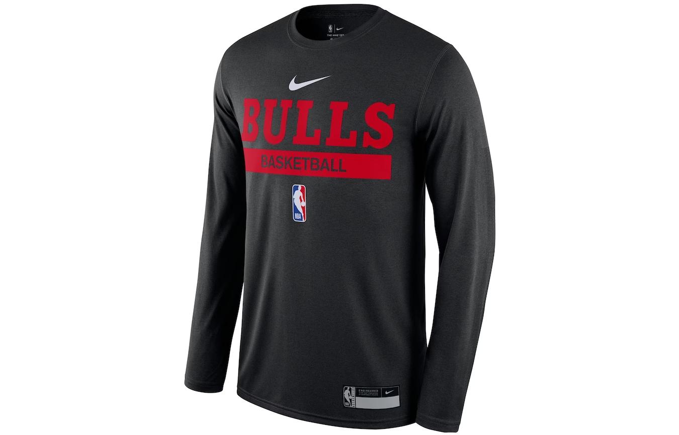 Nike Nba Chicago Bulls Practice Dri Fit Long Sleeve T shirt DR6509-010 L