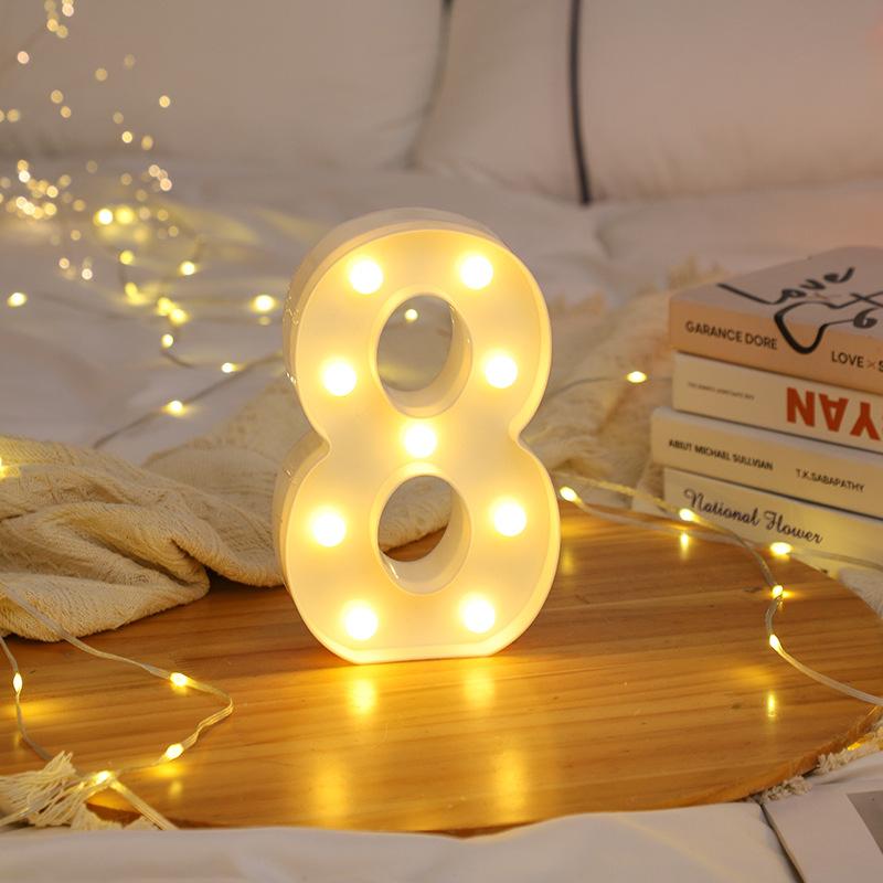 Wedding Decorative Name Number letters LED Lights Luminous Number Lamp Party Baby Bedroom Decoration Home Night Light