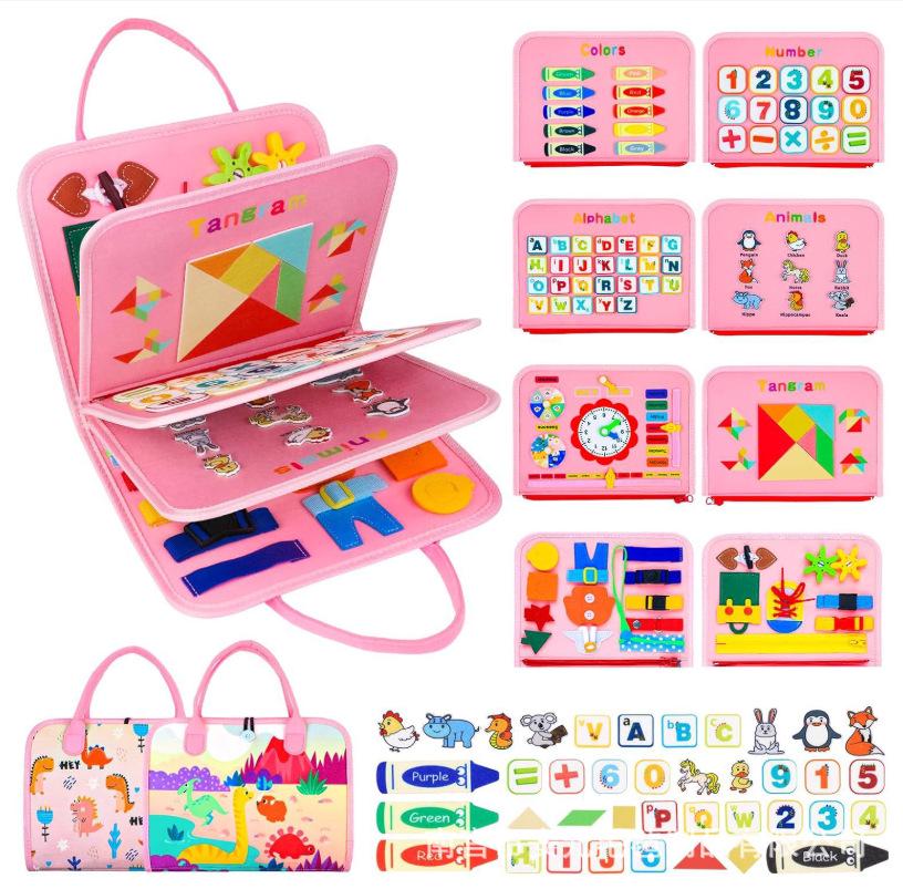 Felt Busy Board Educational Toy for Toddlers - Early Learning and Teaching Aid