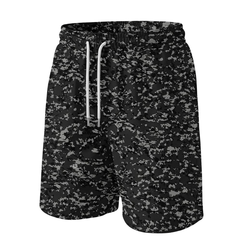 Herren Kordelzug Taille Lässige Sportshorts Entspannte Passform Atmungsaktives Gewebe Camouflage-Print Sportbekleidung für den täglichen Gebrauch