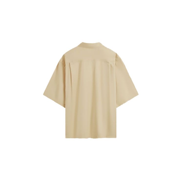 Calvin Klein Solid Color Single-Breasted Cotton Loose Short Sleeve Shirt Men Tops Khaki 40LM114-CF1