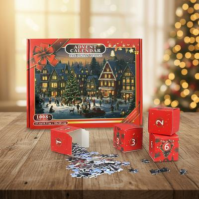 Christmas Puzzle 24 Days Christmas Countdown Calendar 1008 Pieces Jigsaw Puzzles Christmas Advent Calendar for Adults