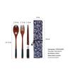 Japanese Korean Wooden Spoon & Chopsticks Set - Portable Tableware for Soup, Rice, and Serving.