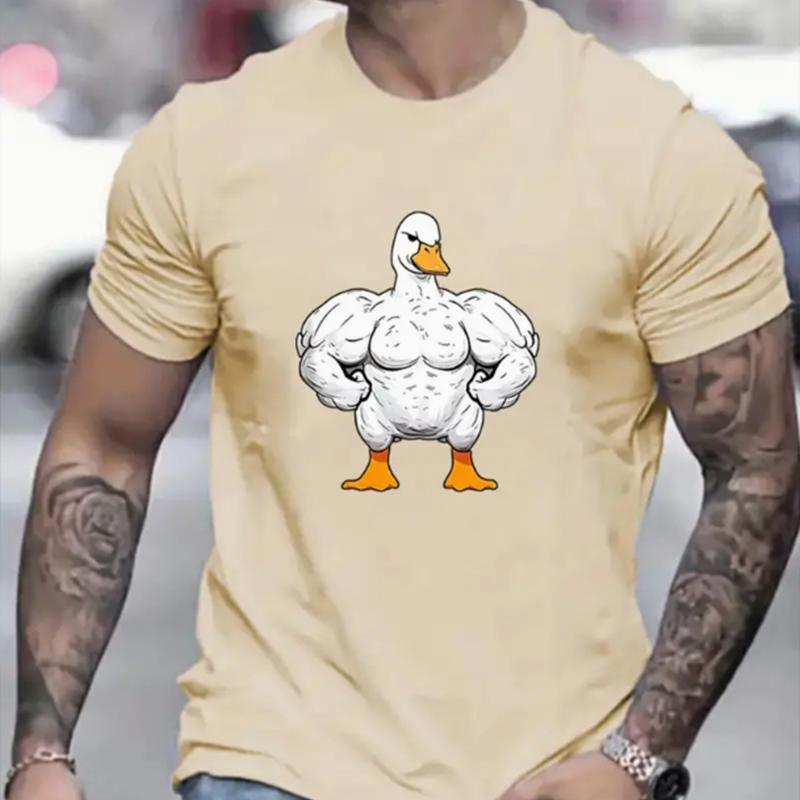 

Новая летняя мужская модная футболка с принтом утки из мультфильма, мужская футболка, топ 8XL бежевый