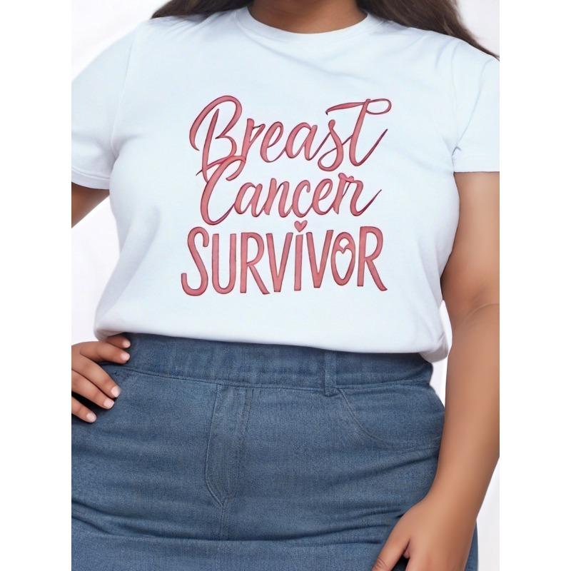 Breast Cancer Survivor text Women's Plus Size Sports Short Sleeve T-Shirt