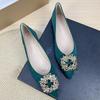 Fashion Flat Shoes for Women 2025 Spring and Autumn New Suede Diamond Pointed Casual Plus Size Women's Shoes 43 44 Ladies Loafers Women