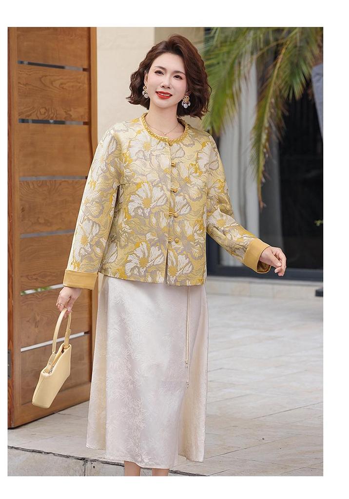 2026 Spring Retro Jacket: Women's Chinese National Style for Middle-Aged and Elderly