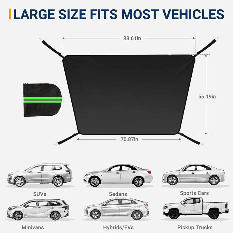 Cross-border Hot Selling 600d Oxford Cloth Snow Block Front Windshield Cover Rear Windshield Cover Universal Half Car Cover