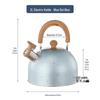 Stainless Xiyijia Whistling Steel Kettle With Retro Wooden Handle Flat Bottom Large Capacity For Boiling Water