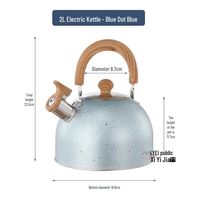 Stainless Xiyijia Whistling Steel Kettle With Retro Wooden Handle Flat Bottom Large Capacity For Boiling Water
