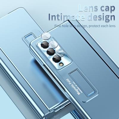 Starker Schutz aus gehärtetem Glas für Samsung Galaxy Z Fold 4 5g Fold3 Fold4 Fold 3, vollflächige Kickstand-Hülle